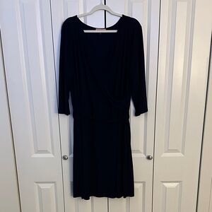 Elegant Long Sleeve Navy Dress